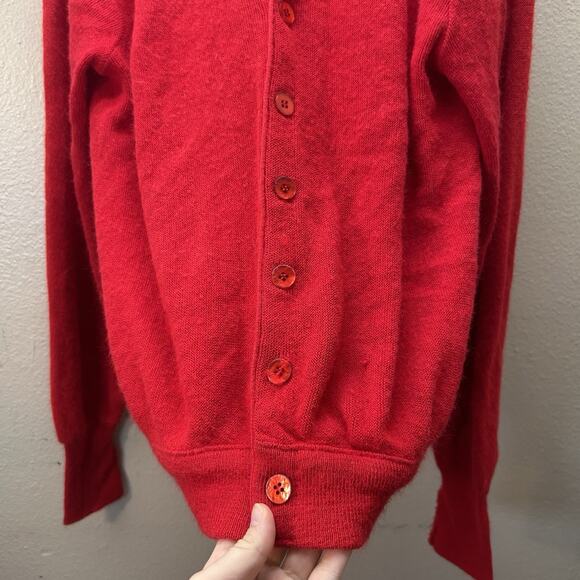 VTG 70s Lord Jeff Orlon Acrylic Red Knit Button Retro Cardigan Sweater Mens M - Picture 3 of 6